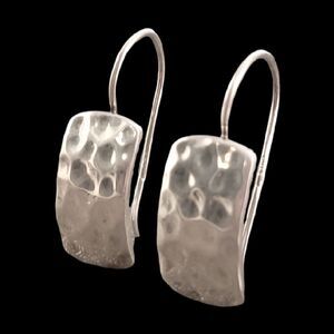 Silpada Sterling Hammered Rectangle Drop Earrings